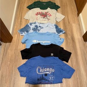 Boys L/XL T-Shirt Bundle (6) – Adidas, Champion, Jordan, Graphic Tees